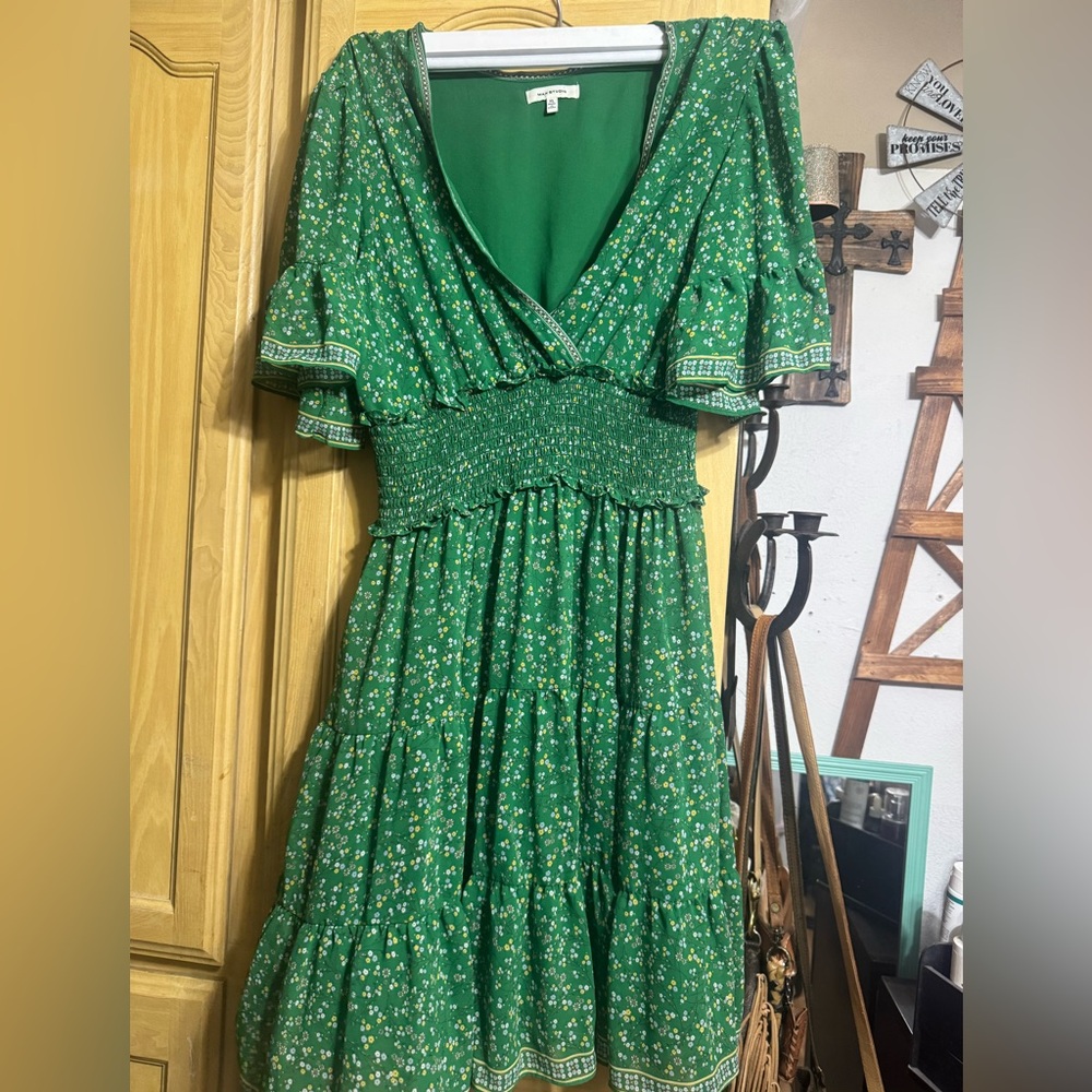 Max Studio Green Floral Maxi Dress